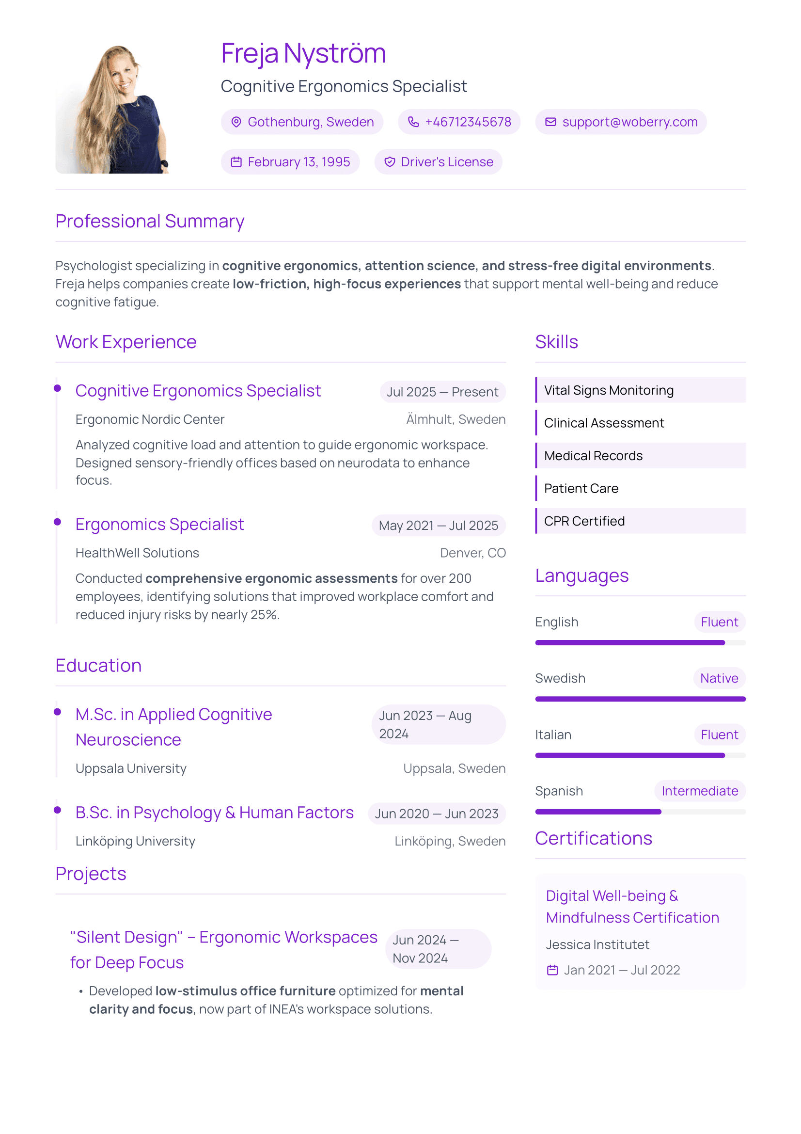 Luft resume template