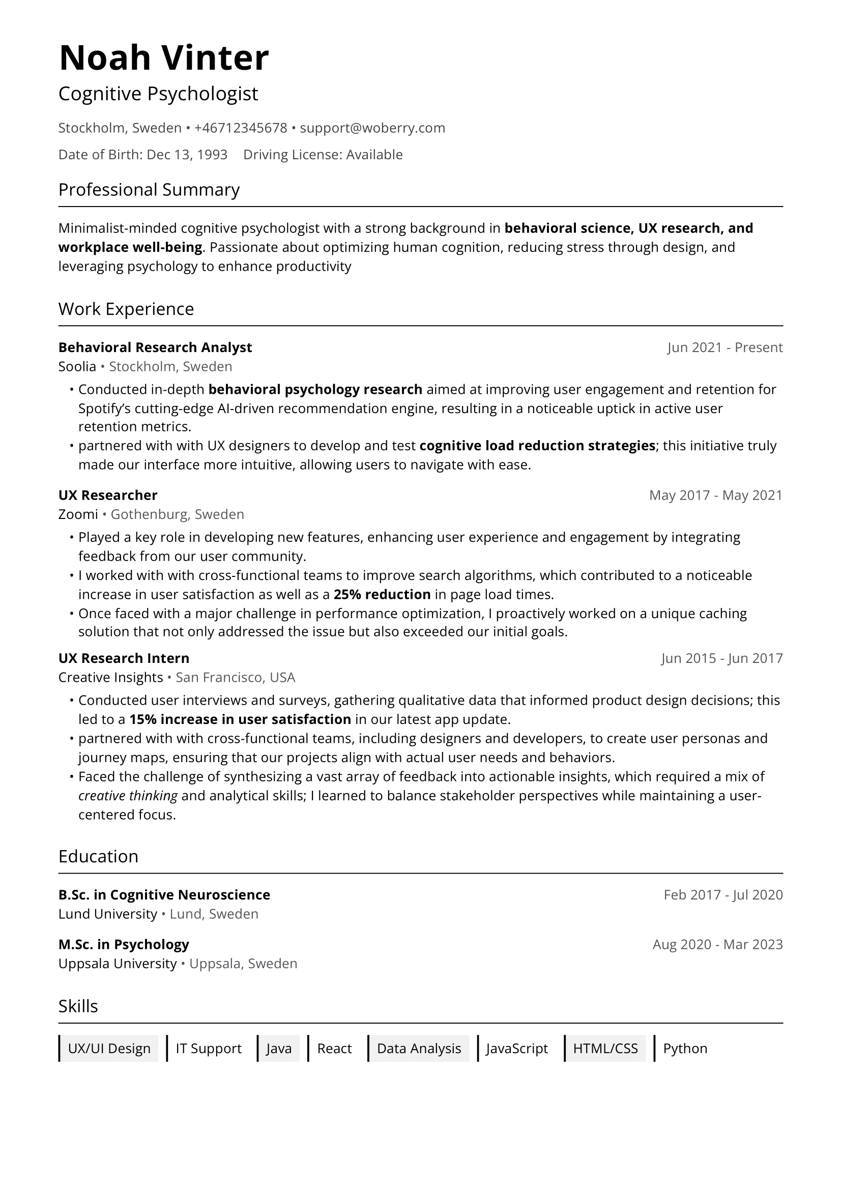 Ren resume template